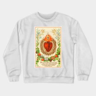 Sacred Heart holy card Crewneck Sweatshirt